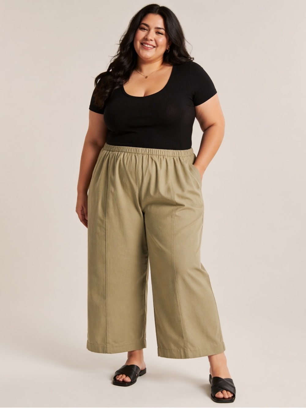 Alfred Dunner Womens Pants 22W  Green Dress Pockets Pull On Elastic Waist NWT